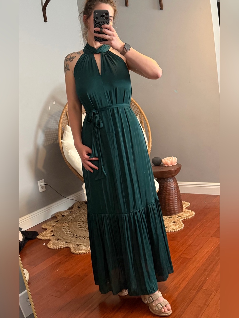 Banana Republic Deep Green Halter Maxi Dress